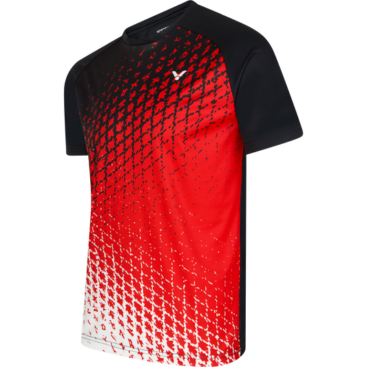 VICTOR T-Shirt T-33105 CD unisex, schwarz/rot