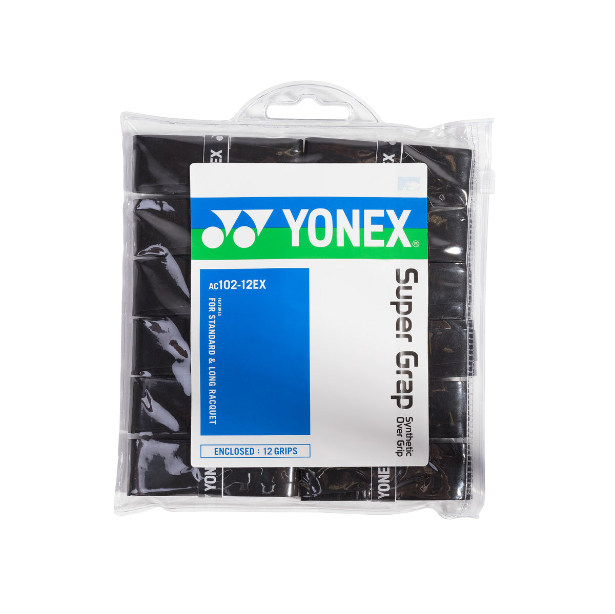 YONEX SUPER GRAP AC 102-12, schwarz, 12er Packung