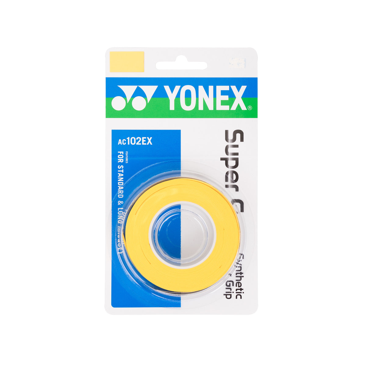YONEX SUPER GRAP AC 102-3, gelb, 3er Packung