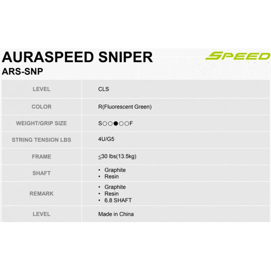 VICTOR AURASPEED SNIPER R - 4U/G5, unbesaitet