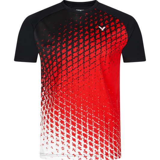 VICTOR T-Shirt T-33105 CD unisex, schwarz/rot