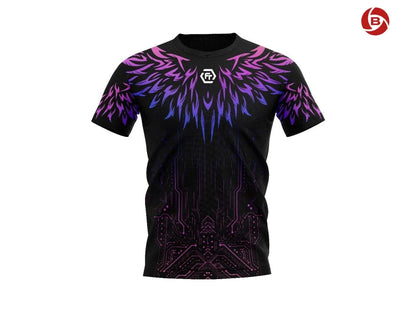 FELET Unisex T-shirt RN 3619 Black/Purple