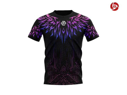 FELET Unisex T-shirt RN 3619 Black/Purple