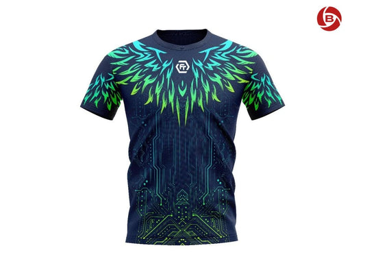 FELET Unisex T-shirt RN 3619 Blue/Green