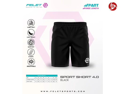FELET unisex Sport-Shorts 4.0 black