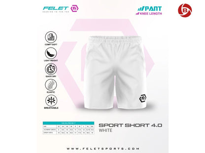FELET unisex Sport-Shorts 4.0 white