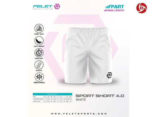 FELET unisex Sport-Shorts 4.0 white