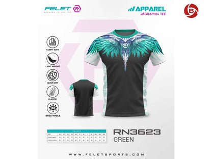 FELET Unisex T-shirt RN 3623 Green