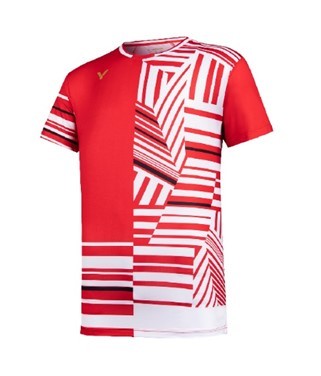 VICTOR T-Shirt T-10002 rot-weiß, Gr. M