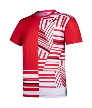 VICTOR unisex T-Shirt T-10002 TD rot-weiß, Gr. M