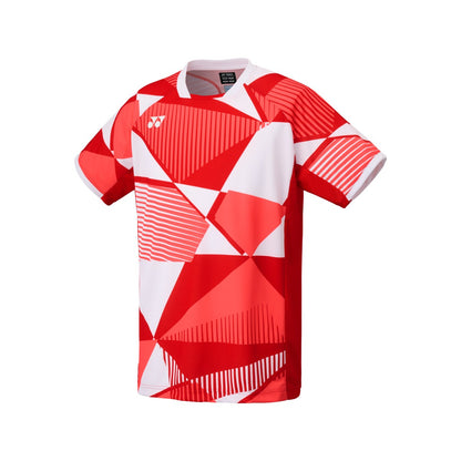 YONEX 10635 Men's Crew Neck Shirt, Bad.Tournament, Tango Red