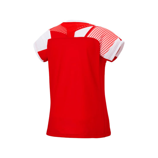 YONEX 20850 Women's Crew Neck Shirt, Bad.Tournament, Tango Red