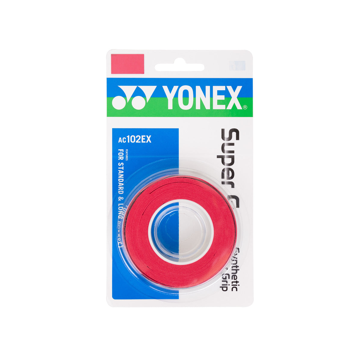 YONEX SUPER GRAP AC 102-3, rot, 3er Packung