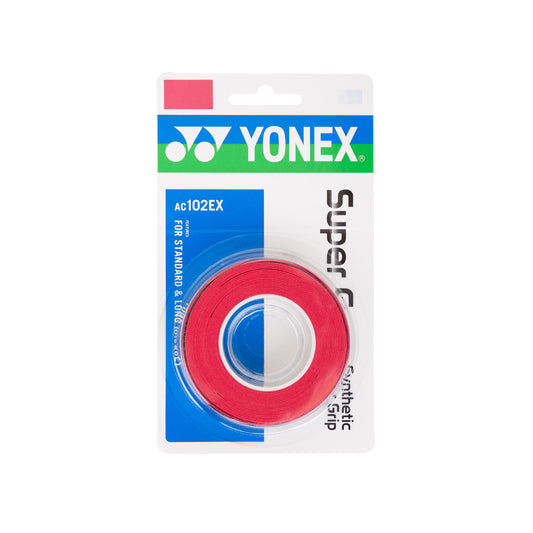 YONEX SUPER GRAP AC 102-3, rot, 3er Packung