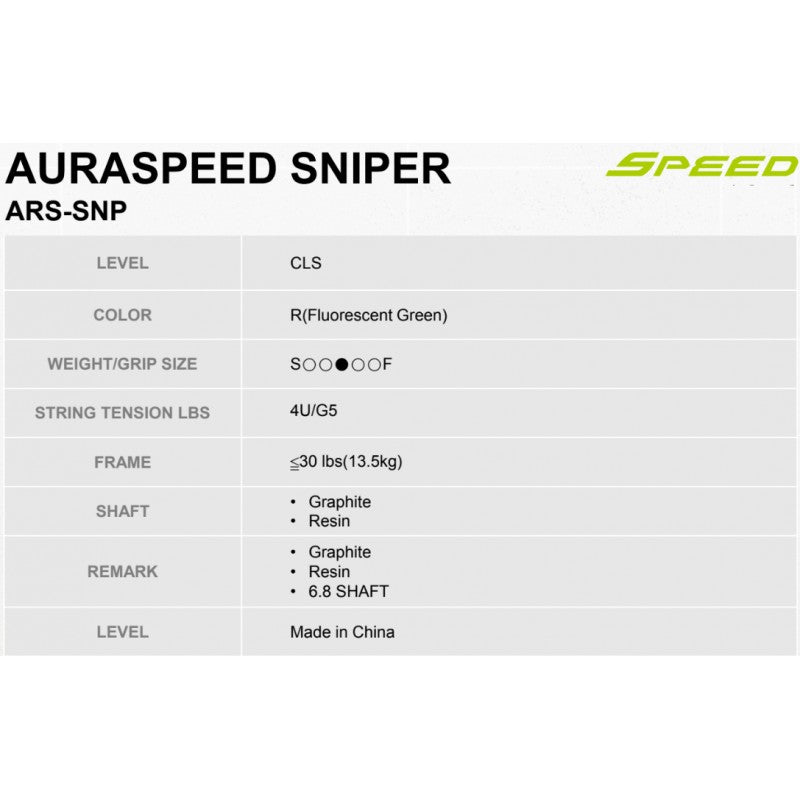 VICTOR AURASPEED SNIPER R - 4U/G5, unbesaitet